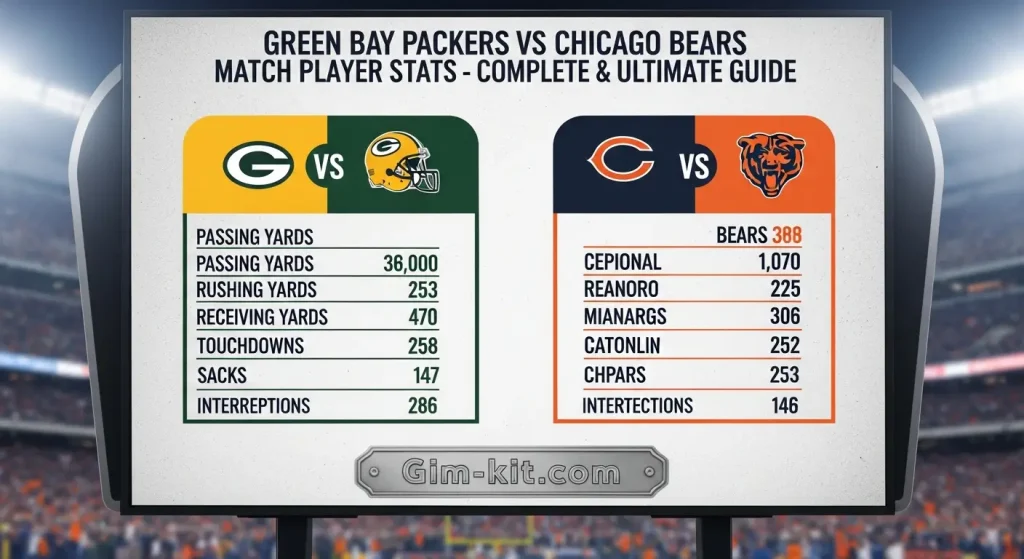 Green Bay Packers vs Chicago Bears Match Player Stats